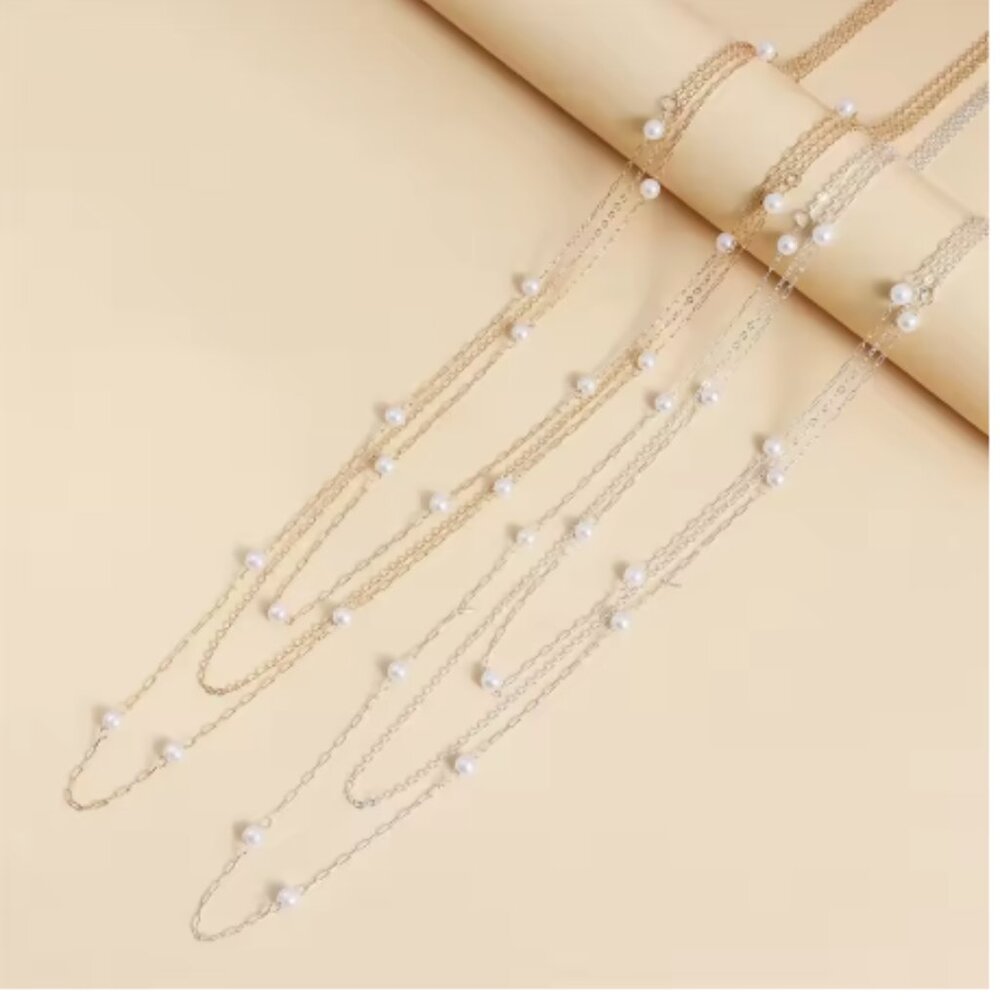 "Pearls of Wisdom" Boho Indie Layered Necklace - Picture 2 of 3